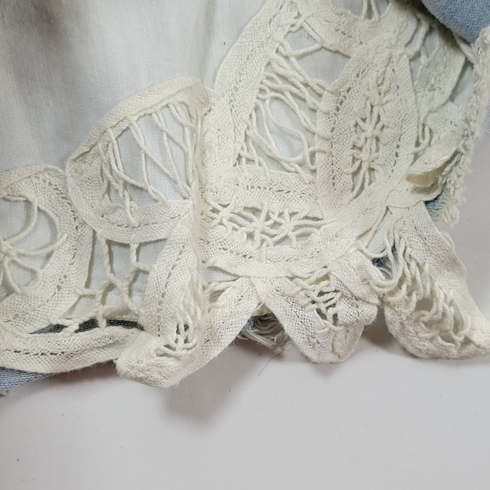 American Eagle Denim Short Women 6 Blue Excellent Hi-Rise Lace Crochet Distress - Picture 5 of 10